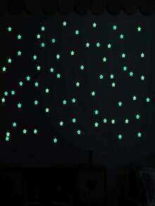 100 Stück 3cm Leucht-Sterne Wandaufkleber, 3D leuchtend, einfarbig & gemischte Farben, fluoreszierender Dekor, 4cm Mond Leucht-Wandaufkleber, helle leuchtende selbstklebende Kunststoffaufkleber, langanhaltend Heimdekoration, geeignet für Zuhause, Decke, Schlafzimmerwand, Raumdekoration, Badezimmerwanddekoration