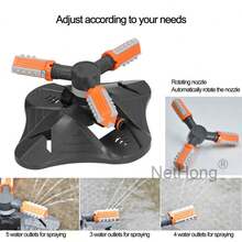 NetHong Compact Oscillating Sprinkler Garden/Lawn Sprinkler Automatic Watering UK~ - Green Three-head Sprayer - View 4