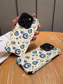 1 件白色和蓝色恶魔之眼条纹经典防摔软皮手机壳,适用于 Apple 且防水防震防刮 - 彩色 - 查看 3