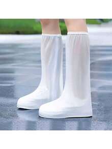 Waterproof Rain Shoe Covers, Calf-Length Shoe Covers, Thick Anti-Slip Durable Reusable Shoe Covers