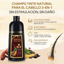 Black Color Shampoo For Gray Hair, Semi-Permanent Hair Color Shampoo For Men And Women, Herbal Ingredients, 3 In 1 100% Gray Hair Coverage Lasts 30 Days, 500ml/Ammonia Free/Natural Herbal Ingredients