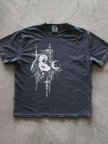 Phantom Troupe 8  Cybersigilism Y2K Grunge  Grunge Aesthetic  Gothic Tshirt  Vintage - 黑色 - 查看 1