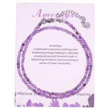 1 pieza Nuevo estilo de moda Cadena de clavícula minimalista de piedra semipreciosa natural, con cuentas de strass, ultra delgada y de temperamento, adecuada para uso diario y como regalo para mujeres