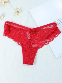 3pcs/Set Sexy Lace Thong Panties, Low Waist For Women - Multicolor - View 5
