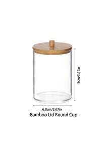 BoĂźte de rangement pour cotons-tiges, boĂźte de rangement pour cotons-tiges Ă double tĂȘte, boĂźte de rangement transparente carrĂ©e avec couvercle en bambou pour cotons-tiges et cure-dents