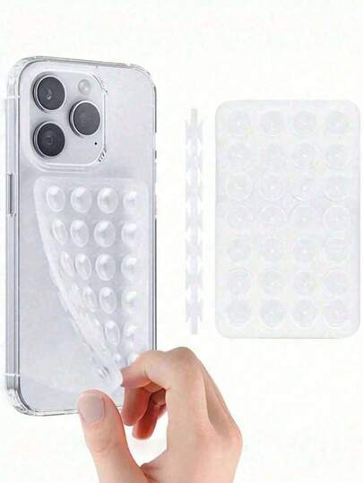 1 件/2 件硅胶手机粘性手柄，吸盘手机壳支架，免提粘性手机手柄，用于自拍和视频，手机手指握持支架