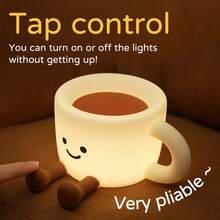 Cute Coffee Cup Night Light - 3 Brightness Levels Lamp With Touch Control 7 Colors, Silicone Lamp With 30 Min Timer, USB Rechargeable - Soft Lighting And Design, Suitable For Room, Creative Gift - Coffee Cup Night Light - View 3