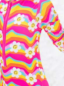 Kids Bikini Swimsuit UV50 Long Sleeve Sun Protection Beach Swimming Zipper - 查看 2