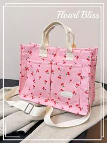 秋冬毛绒灯芯绒印花实用手提包、单肩包、尿布包、午餐包、大容量手提包、公文包