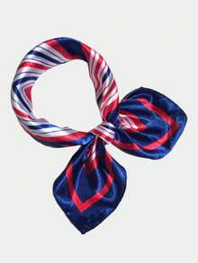 1pc Navy Silk Scarf, Professional Stewardess Small Neckerchief, New Women Fashion Versatile Scarf Tie For Bag Decor, Ribbon Accessory Necktie For Dress,Beach,Holiday - Multicolor - View 12