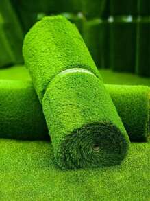 1/2/3Pcs Lush Artificial Grass Mat - Faux Turf Carpet For Outdoor, Wedding, And Balcony Decor Durable Plastic Green Lawn Rug - Green - View 7