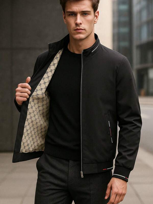 Plus Size Men's Warm Jacket, Fashionable Casual Outdoor Sports Coat, Autumn/Winter