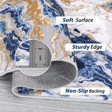 Waschbarer, moderner abstrakter Teppich, rutschfest, niedriger Flor, weicher, zeitgenössischer Überwurf, Bodenbelag, faltbarer Innenteppich für Wohnzimmer, Schlafzimmer, Spielzimmer, Kinderzimmer