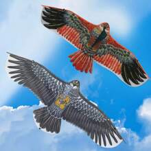 1 件，含 43.31 英寸鹰形风筝和 1181.1 英寸风筝线，大型鹰形飞鸟风筝，适合户外海滩公园运动