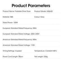 Hailicare Foldable Smart Timed Electric Shoe Dryer, Fast Drying Shoes, Household Shoe & Boot Heater, Boot Dryer, Shoe Heater, Adjustable Stand, Rainy/Snowy Weather Shoe & Boot Dryer, Practical Gift For Family And Friends - EU C Type Plug(220-240V) - View 4