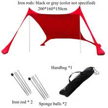 Cort pliabil portabil automat, cort de plajă cu protecție UV UPF 50+, adăpost solar, baldachin portabil cu 4 saci de nisip, stâlpi și frânghii anti-vânt pentru camping, curte, picnicuri, plajă și întâlniri în aer liber, adăpost solar pentru cort de plajă, adăpost pentru curte, elemente esențiale pentru picnic, suport robust pentru stâlpi, cort de plajă pliabil automat, protecție UV, cort de camping