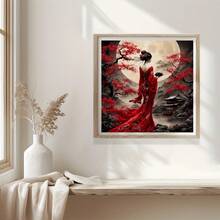 1PC Frameless 40x40cm/15.7x15.7ln Printed Cross Stitch Kit, 11/14CT. Elegant Ladies Design. For Beginners. Includes Canvas, Needles, Threads, Guide. Wall Art For Home/Office. Great Gift. Relaxing DIY Craft. - Multicolor - View 5