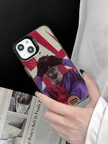 巴塞罗那足球运动员庆祝时刻印花防震 TPU 手机保护壳，足球手机壳，适合作为足球迷、朋友、家人、情侣、生日、节日的礼物，带有防滑哑光背面，耐用的全覆盖硬质手机保护套，兼容 和 Galaxy 手机 - 彩色 - 查看 6