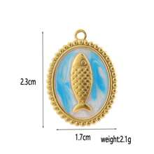 1pc Stainless Steel Unique Design Fish, Flame, Pentagram, Leaf, Starfish, Tarot Card Pendant, Handmade DIY Jewelry Accessory