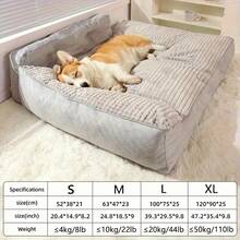 1PC Extra Large Dog Beds 120cm/47Inch For Large Dogs, Luxury Orthopedic Pet Sofa With Detachable Design, Machine Washable, Non-Slip Bottom, Fit For Breeds Sized 15 To 50 Kg, All Season Use, High-Density Filling Soft And Comfortable - Grey - View 3