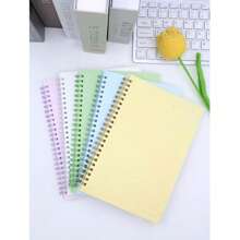 1pc A5/B5 Muted Color PP Cover Spiral Notebook (80 Sheets/Book), Suitable For Students, Business, Office, Exams - Lined Notebook, Memo Pad, Diary, Sketchbook, Workbook, Note-Taking