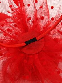 1 Pc Fascinators Hat For Women Tea Party Headband Mesh Ribbons Kentucky Derby Hats For Girls And Women, Tiny Hats, Mini Fascinator, Mini Top Hat, Mini Cap, Autumn, Rave, Halloween Accessories, Bride To Be, Gifts, Wedding, Hair Accessories, Gala Night - Red - View 5
