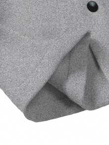 男士绒面抓绒长袖夹克，衬衫领实用夹克，宽松休闲多口袋单排扣夹克 - 淺灰色 - 查看 6