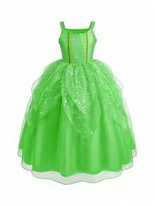 Set de 8 piezas de vestido de tutú con tirantes sin mangas en color verde, accesorio de disfraz para niñas, para fiestas, Halloween, Navidad