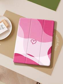 Heart-Shaped Color Block IPad Protective Case, Compatible With IPad (A16) 11th Generation (11-Inch, 2025 Model) And IPad 10th Generation (10.9-Inch, 2022 Model), With Pencil Slot, Tri-Fold Stand, Auto Wake/Sleep Function, Ideal Gift For Back To School, Valentine's Day, And Holidays - Multicolor - View 9