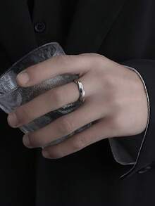 Fashionable Minimalist Mobius Ring Copper Ring For Men, Suitable For Stylish Matching - Silver - View 2