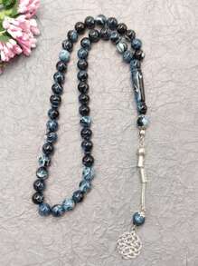 1 件 45 颗 10 毫米穆斯林念珠手链，经典蓝灰色男女通用设计 - 彩色 - 查看 9