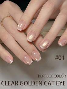 PERFECT COLOR 12ml Esmalte de uñas en gel con efecto ojo de gato magnético, gel con efecto ojo de gato dorado, esmalte de uñas en gel con brillo holográfico, manicura en gel de calidad de salón, cuidado de uñas DIY en casa - Multicolor - Ver 4