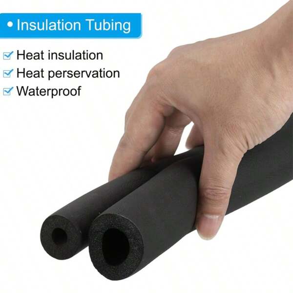 2m Länge Rohrschaumstoff-Isolierung, Schaumstoff-Rohrschale, Rohrummantelung für Griffstück, HVAC Außenklimagerät, Heizungsrohr, 9mm Isolierstärke, schwarz, Innendurchmesser 0,6cm/1,6cm/1,9cm/2,5cm/3,2cm