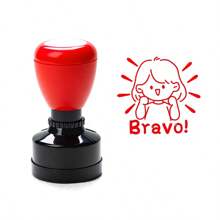 1 套英语和德语教师印章，彩色鼓励短语，用于评分、家庭作业、课堂管理，耐用 ABS 材料 - 非常适合学校和办公室使用