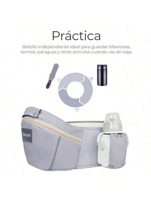 DMA Cangurera portabebé con mochila multifuncional con asiento y compartimentos para guardar cosas, Mochila para 0-2 años con asiento y sostén de cabeza