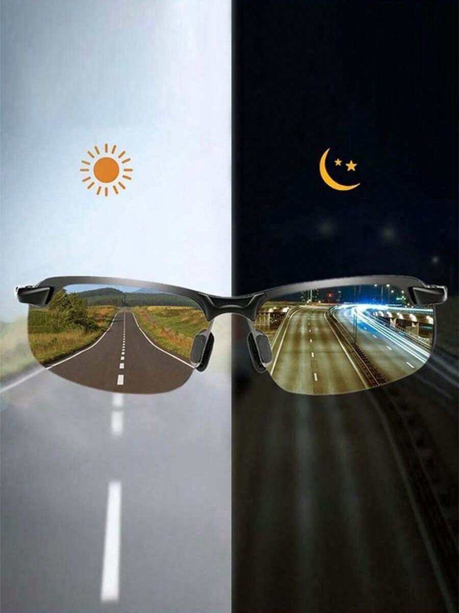 1 Piece Smart Photochromic Polarized Sports Sunglasses Suitable For Driving, Cycling, Skiing, Golf, Running, Cycling And Fishing - 黑色 - 查看 1