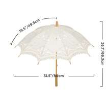BABEYOND Lace Umbrella Parasol Vintage Wedding Bridal Umbrella For Decoration Photo Lady Costume 1920s Party (Apricot) - Màu be - Xem 6