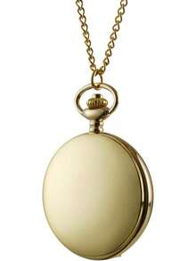 Smooth Vintage Pocket Watch With Chain (Gold)