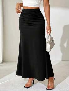 COOL BABES-2 Frühling Damenrock Einfarbig Sexy Lässig Slim Maxi Rock Streetwear Mode Elegant Hochwertiger Damenrock Kleidung