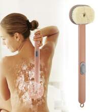 Bath Shower Brush With Long Handle And Soft Bristles, Back Scrubber For Body Exfoliation - 粉色 - 查看 1