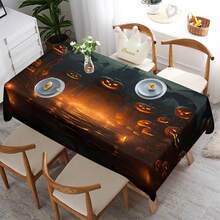 1/20 szt. obrusów z motywem Halloween, obrus z motywem dyni w stylu Horror, trwały, prostokątny obrus z poliestru, antypoślizgowy, do kuchni rodzinnych, na balkony i tarasy, dekoracja na imprezę Halloween - Wielokolorowe - Zobacz 14