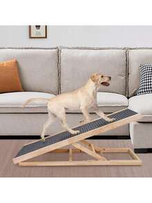 Échelle d'escalade réglable en bois massif pour chien, rampe pour chien, canapé, échelle antidérapante pour animal de compagnie, L - Gris - Voir 3