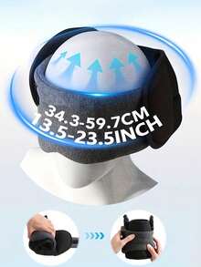 2/1 件眼罩、旅行头部支撑带、飞机颈枕微珠颈枕旅行头部支撑颈枕用于飞机绑带至头枕 - 舒适可调节旅行枕、旅行枕和眼罩、光滑眼罩用于睡眠 - 彩色 - 查看 5