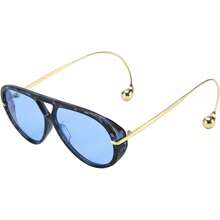 HYCHIC Women's Traditional Aviator Sunglasses Droplet Metal Ball Temple Ends Lightweight UV400 Fits More Face Shapes Fashion Focus Street Style - A11-淺玳瑁色/2棕色 - 查看 7