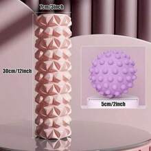 EVA Foam Roller Set: Deep Tissue Massage, Yoga & Pilates Training – Hexagonal Rollers And Massage Ball For Muscle Relief & Home Workouts