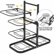 Heavy Duty Pots And Pans Organizer Under Cabinet: 8Tier Adjustable Pot And Pan Organizer Space Saving Pan Organizers Inside Cabinet 21" Kitchen Storage Pot Rack Organizer For Cast Iron Pangift - 21"H - View 3