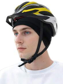 Unisex Plain Color Casual Multifunctional Skull Caps, Gifts Girlfriend, Black Summer Sportive Beanie Fitted Hat Modern Cap Men & Women, Stretchy Helmet Liner Hat, Biking Accessory Back To School, Vacation Accessories, Winter - 灰色 - 查看 7