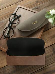 1pc Personalized Name Eyeglass Case, Sunglasses Storage Bag, Faux Leather Portable Eyewear Case, Customized Minimalist Eyeglass Box, Engraved, Mother's Day Gift For Mom, Dad, Him, Her, Men, Women