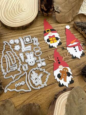 Christmas Metal Cutting Dies - Precision Crafting Dies For DIY Scrapbooking, Cards, Home Decor - Compatible With Die-Cut Machines - Features Santa, Gnomes, Snowman, Deer - Durable Metallic Construction - Perfect For Holiday Crafts & Christmas Projects, Festive Cards, Fantasy Theme, High Quality Tools, Diecutting Supplies, Craft Enthusiasts Christmas Decorations Room Decor