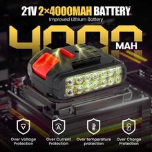 Brushless Motor With Two Speeds, Two Batteries And One Charge +23-Piece Set - Yellow - View 2